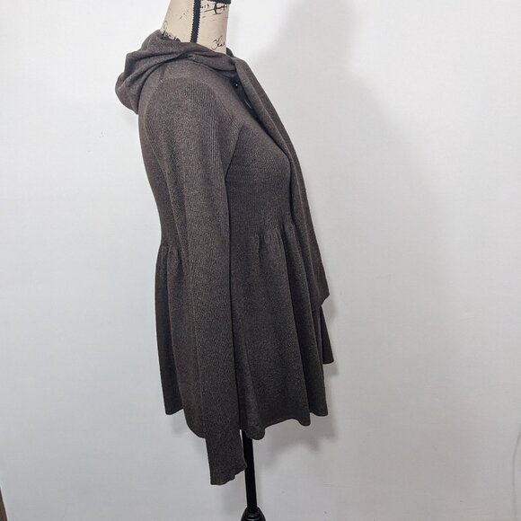 NWOT Rebecca Taylor Womens Silk Cashmere Buttoned Hooded Sweater Brown Size S - Picture 11 of 14